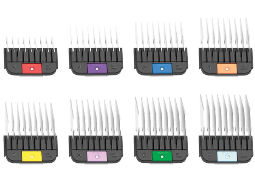 Ensemble 8 Peignes universels Wahl (pour tondeuse avec fil ou lame clipsable)