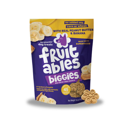 Gâterie pour chien Fruitables, Biggies au beurre d'arachide et bananes