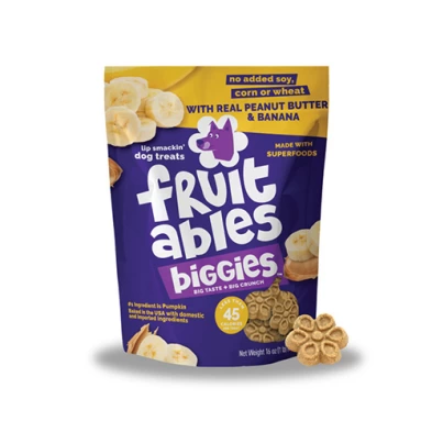 Gâterie pour chien Fruitables, Biggies au beurre d'arachide et bananes