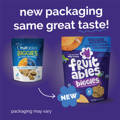 Gâterie pour chien Fruitables, Biggies à la citrouille et aux bleuets - 454g (16 oz)