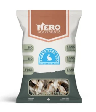 Gâterie pour chien oreilles de lapin, HeroDogTreats  65g