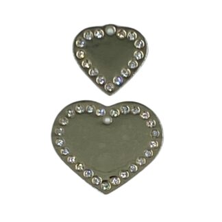 Médaille pour chien, forme de coeur doré avec bijou