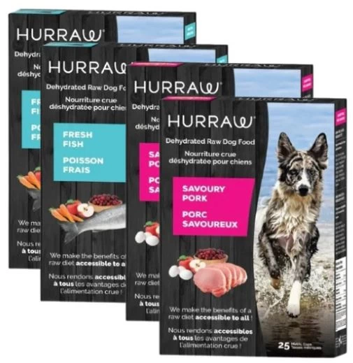 Nourriture crue déshydratée pour chien Hurraw, Combo Porc + Poisson