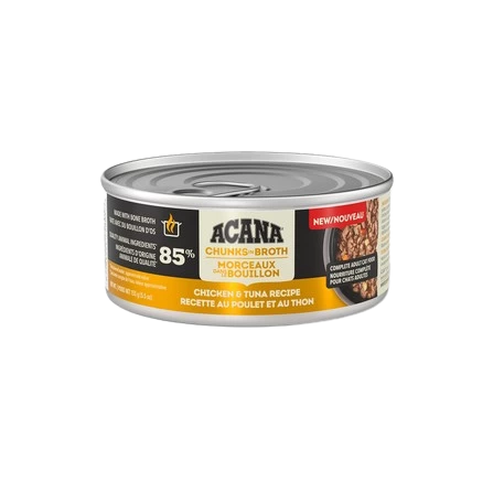 Conserve en morceaux pour chat, poulet et saumon, Acana
