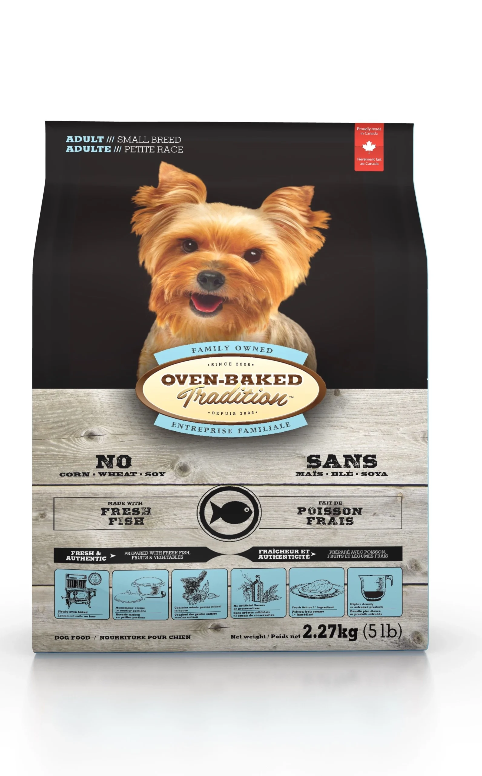 Nourriture pour chien de petite race, poisson, Oven-baked