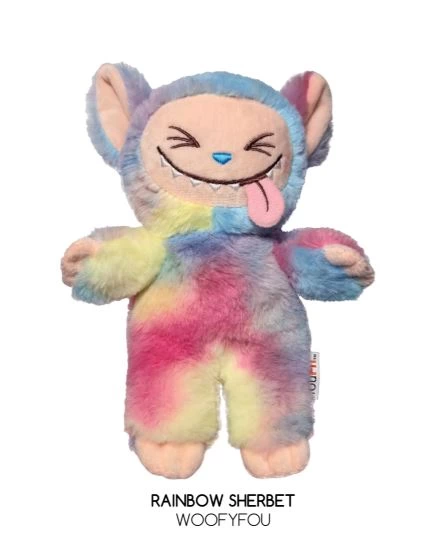 LAFOUFOU collectible plush dog toy, WOOFYFOU Rainbow Sherbet , fouFit