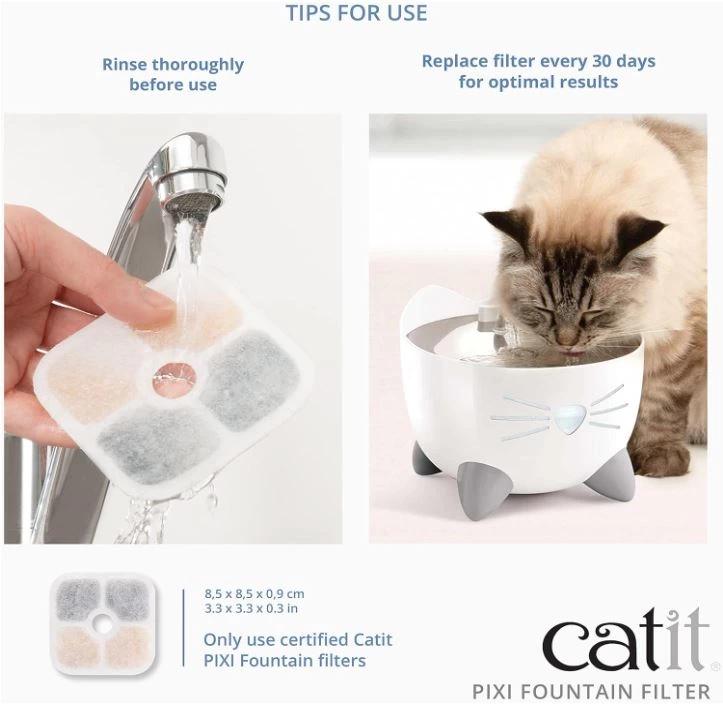Filtres de remplacement pour fontaine Pixi, paquet de 12