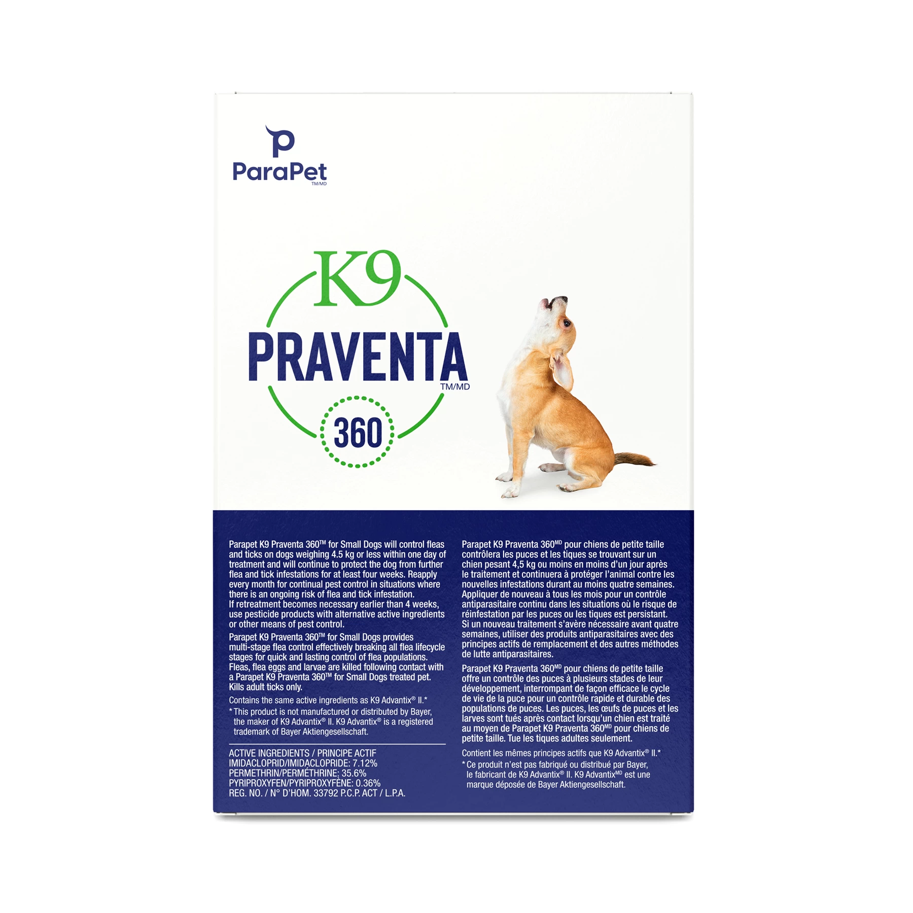 Traitement anti-puces et tiques pour chien, Praventa