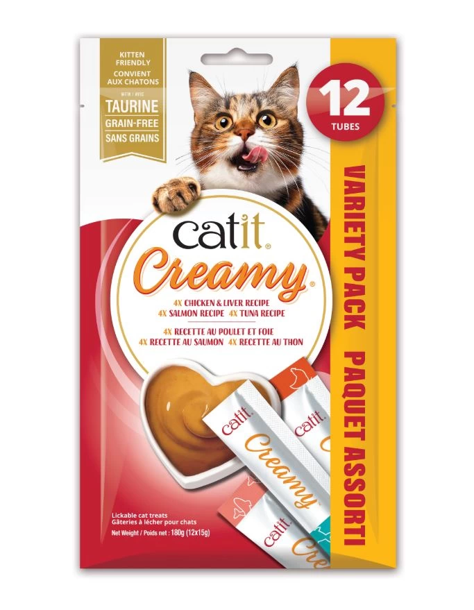 Catit Creamy, Mélange Assorti, paquet de 12