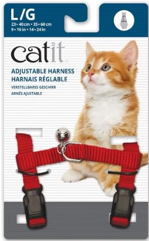 Harnais de nylon ajustable pour chats rouge Catit