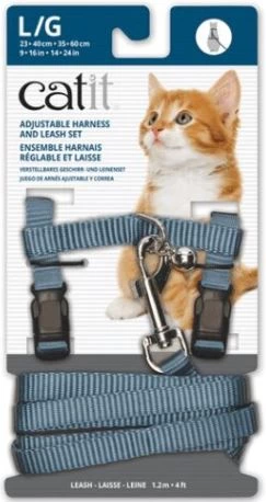 Harnais de nylon ajustable pour chats bleu Catit