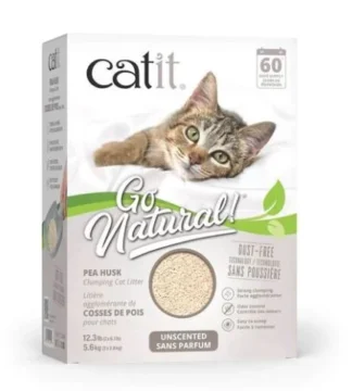 Litière agglomérante Catit à base de cosses de pois, Sans odeur