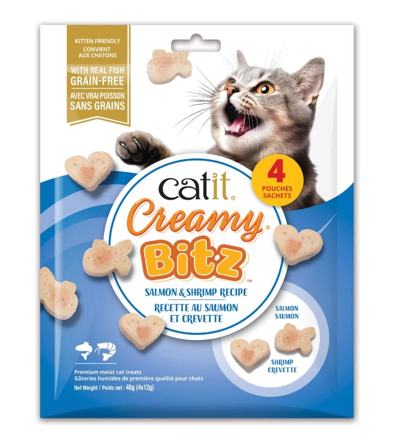 Gâteries pour chat Catit Creamy Bitz, Saumon et crevette