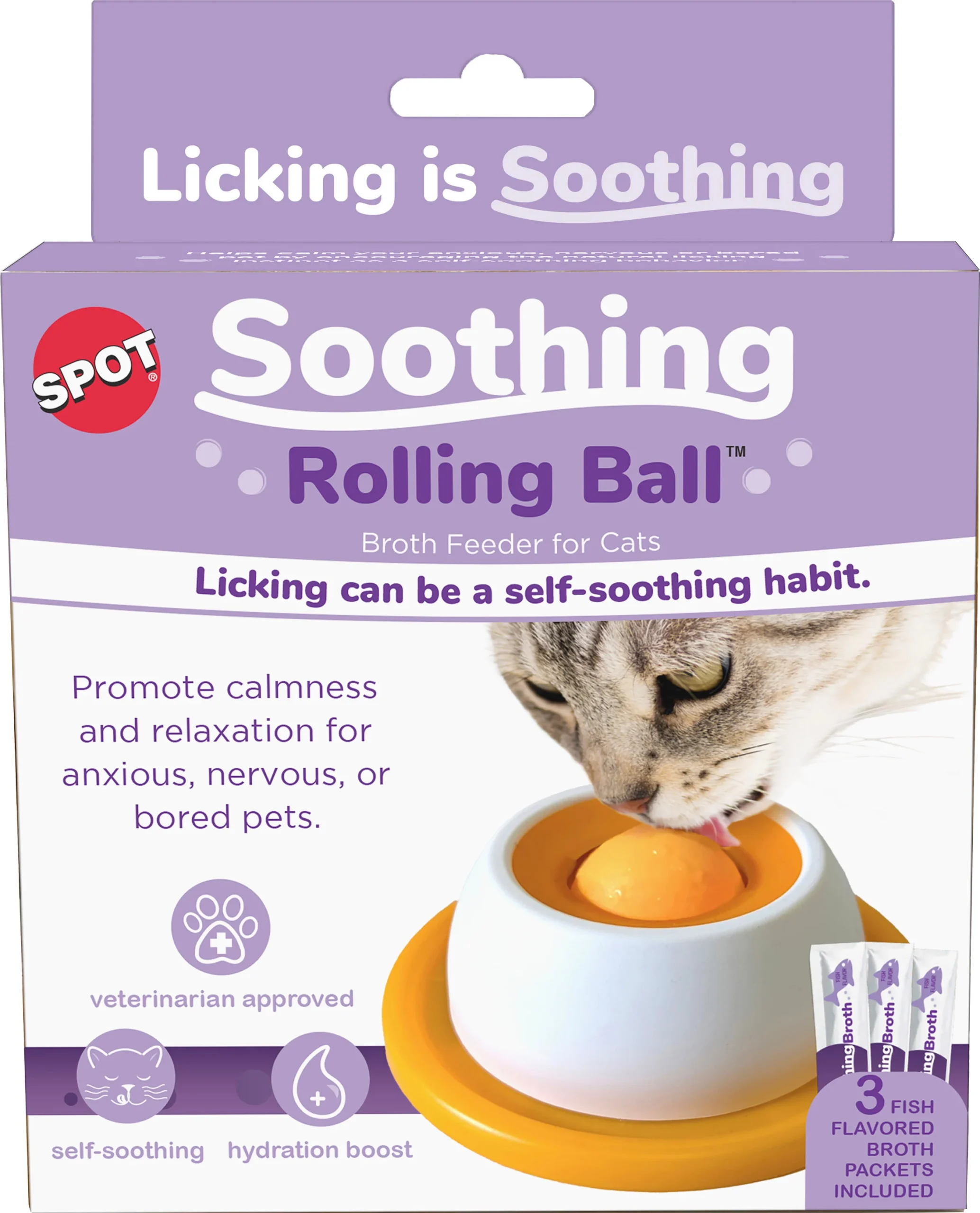 Soothing rolling ball, spot pour chat