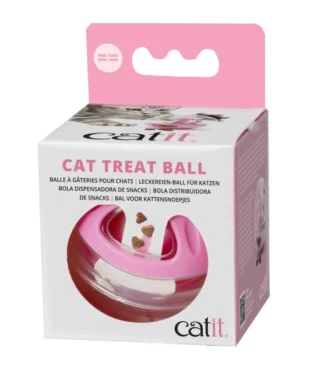 Balle distributrice de gâterie pour chat rose, Catit