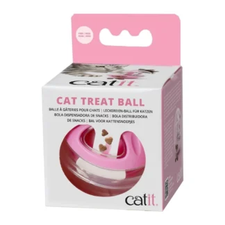 Balle distributrice de gâterie pour chat rose, Catit